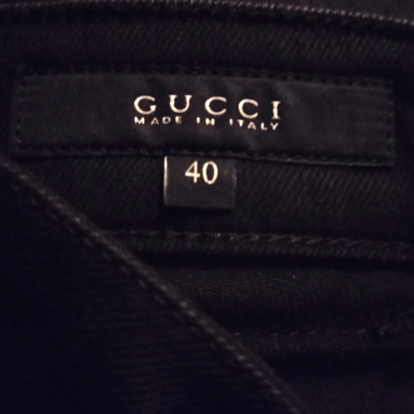 Women's GUCCI Black Denim Jeans with floral pattern Size 40 - Picture 13 of 14
